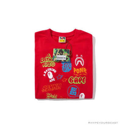 BAPE Street Graffiti Tee Shirt 'RED'