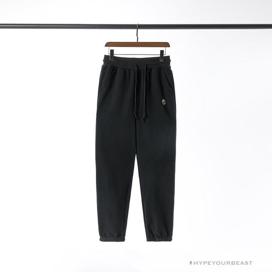 BAPE Classic Ape Head Embroidered Standard Cotton Terry Pants 'BLACK'