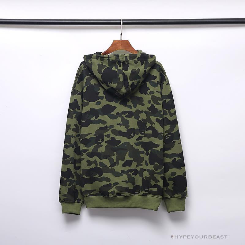 BAPE x Bathing Ape Head Camouflage Hoodie 'GREEN'