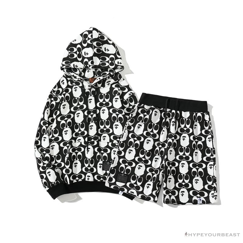 BAPE x COACH Co-Branded Black-White Shorts