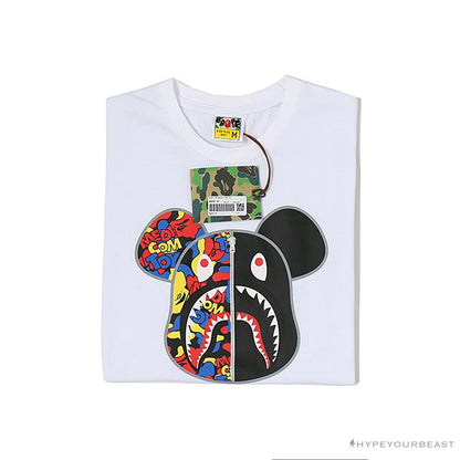 BAPE Violent Bear Color Stitching Tee Shirt 'WHITE'