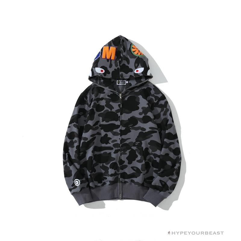 BAPE Camo Hoodie Shark Head 'GREY'