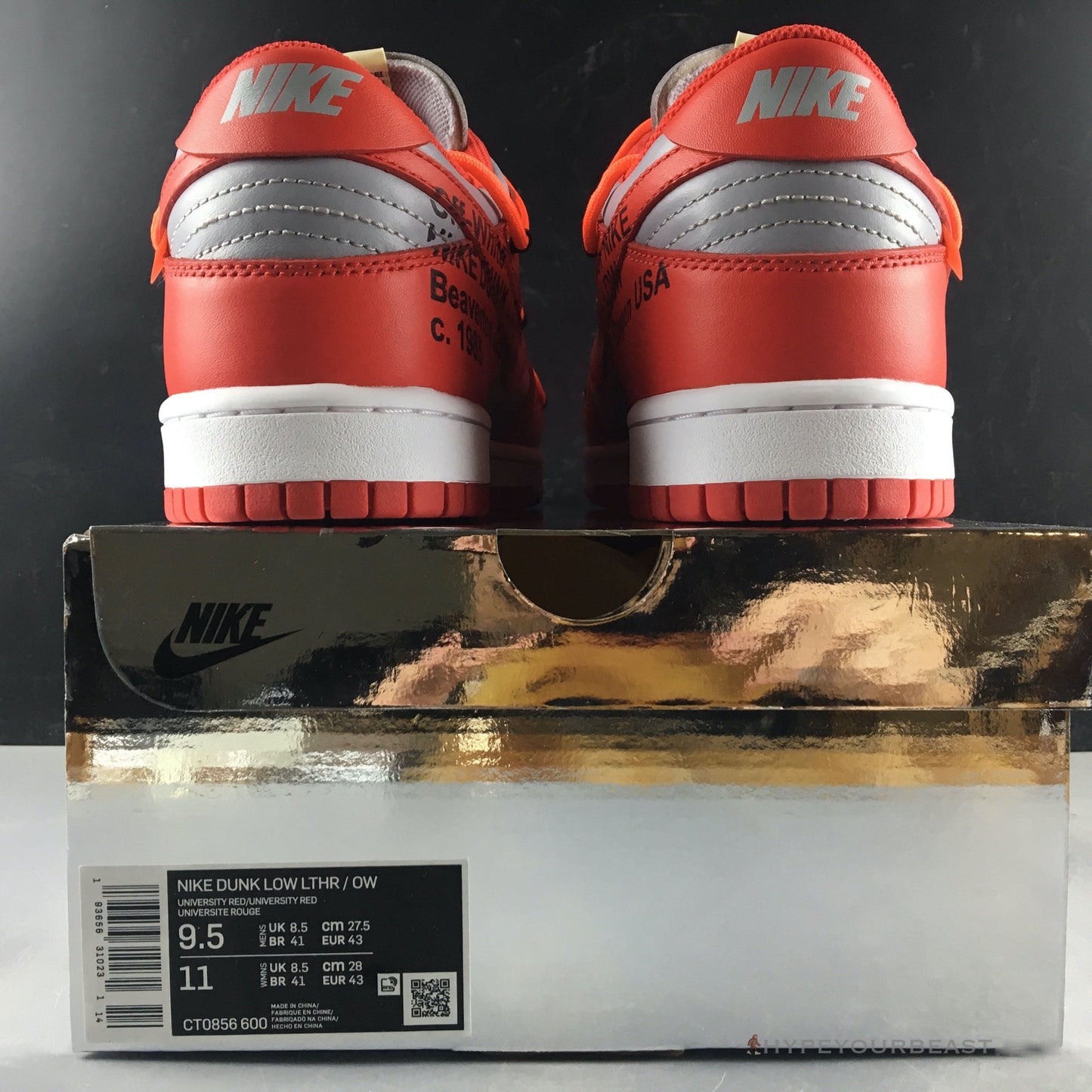 Nike Off-White X Dunk Low 'University Red'