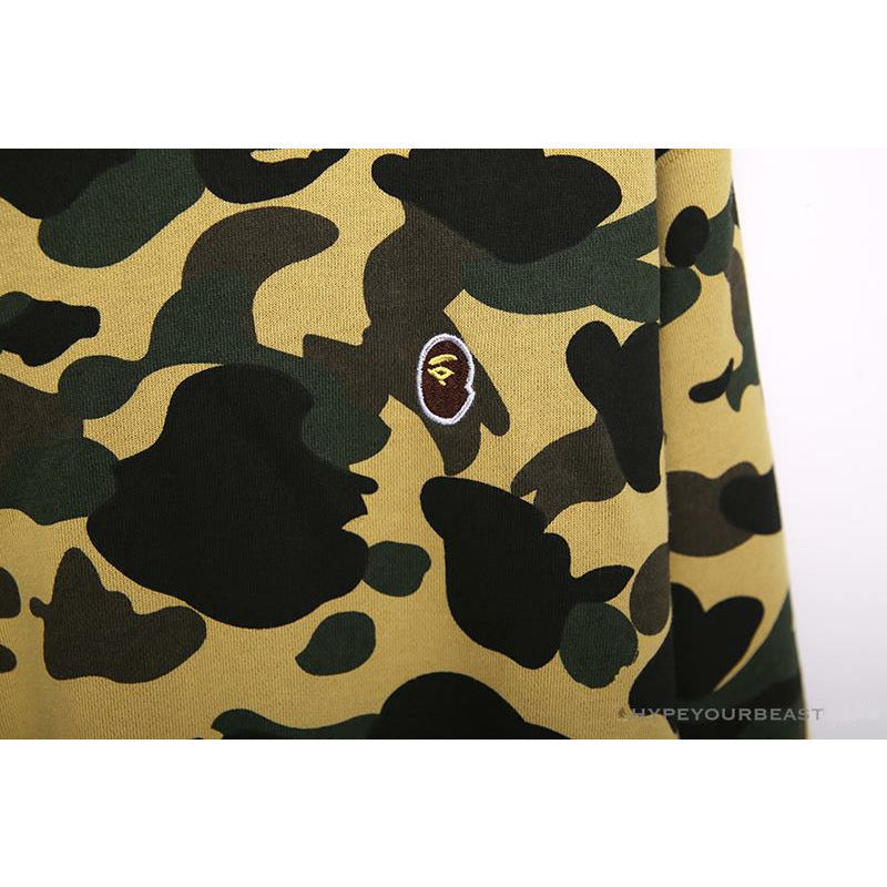 BAPE Classic Ape Head Embroidered Camouflage Long Sleeve Shirt 'YELLOW'