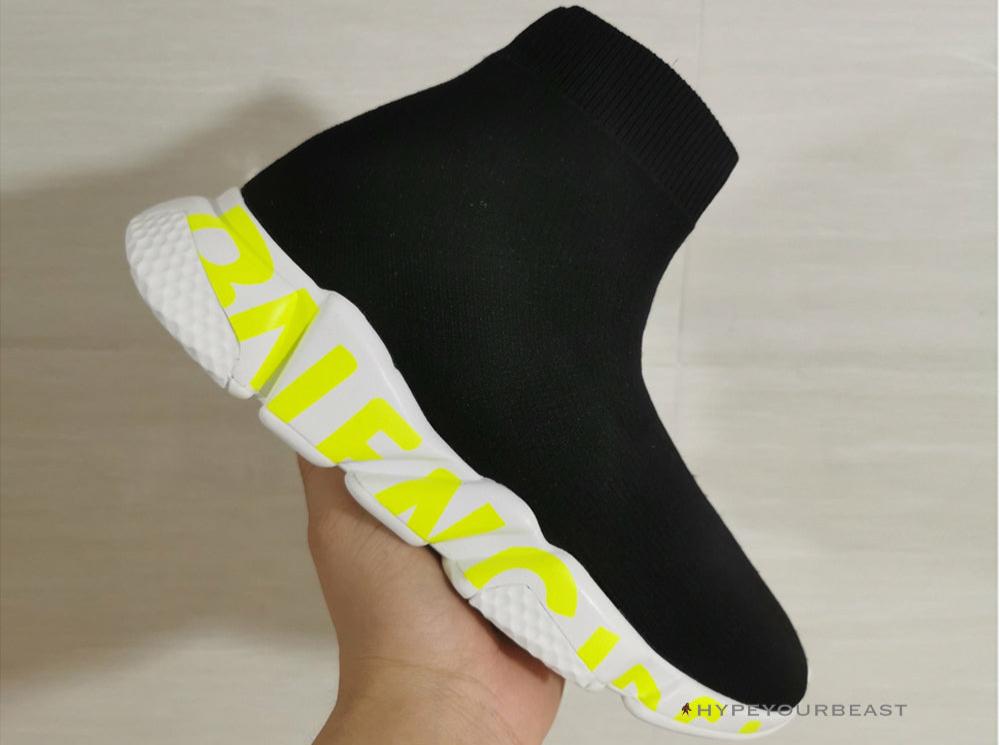 BCG Sock Sneakers Black White Yellow