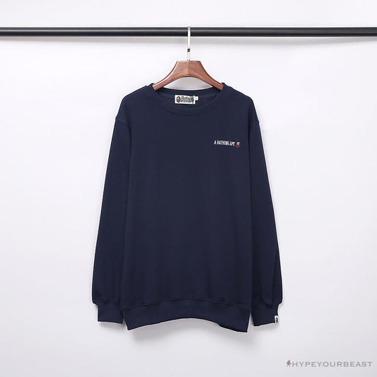 BAPE Behind The Great Ape-Man Head Long Sleeve Shirt 'DARK BLUE'