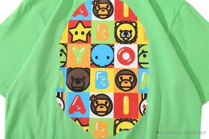 BAPE Baby Milo Color Square Ape Head Tee Shirt 'GREEN'
