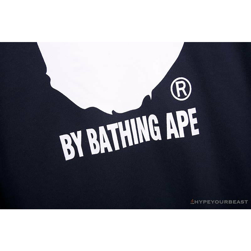 BAPE Behind The Great Ape-Man Head Long Sleeve Shirt 'DARK BLUE'