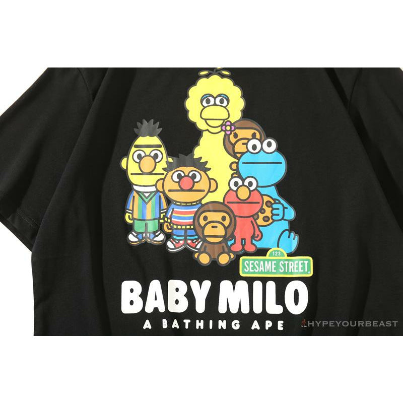 BAPE Baby Milo Sesame Street Plain Tee Shirt 'BLACK'