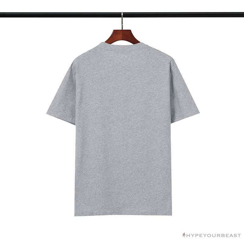 BAPE Classic Embroidered Logo Ape Head Tee Shirt 'GREY'