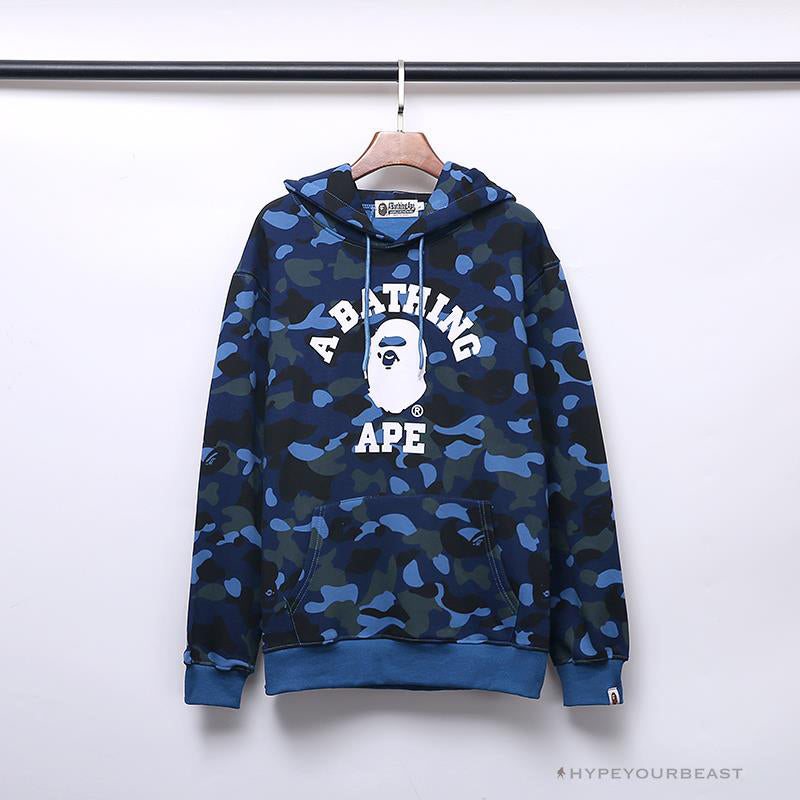 BAPE x Bathing Ape Head Camouflage Hoodie 'BLUE'