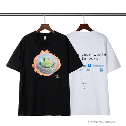 OFF-WHITE Travis Scott Fortnite Peripheral Rap Tee Shirt "BLACK'