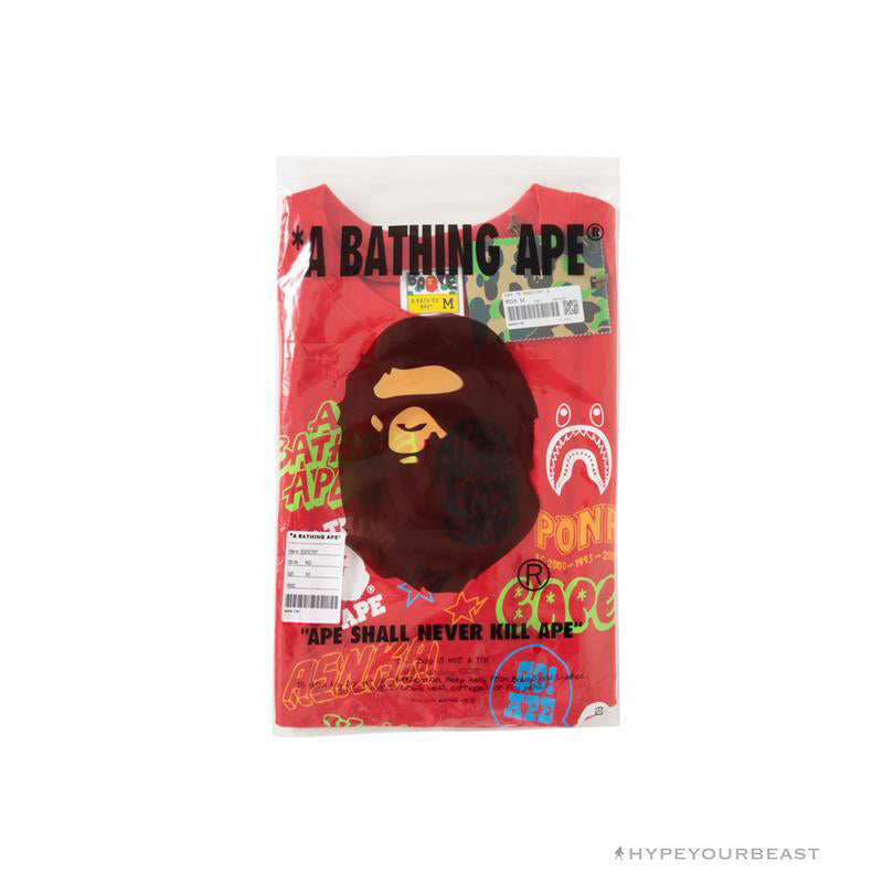 BAPE Street Graffiti Tee Shirt 'RED'