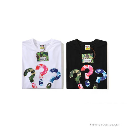 BAPE Camouflage Three-Color Question Mark Tee Shirt 'WHITE'