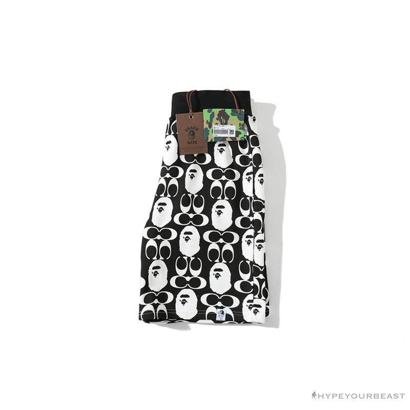BAPE x COACH Co-Branded Black-White Shorts
