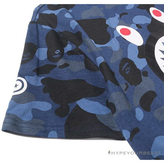BAPE Camouflage Shark Head Classic Cotton Short Sleeve Tee Shirt 'BLUE'