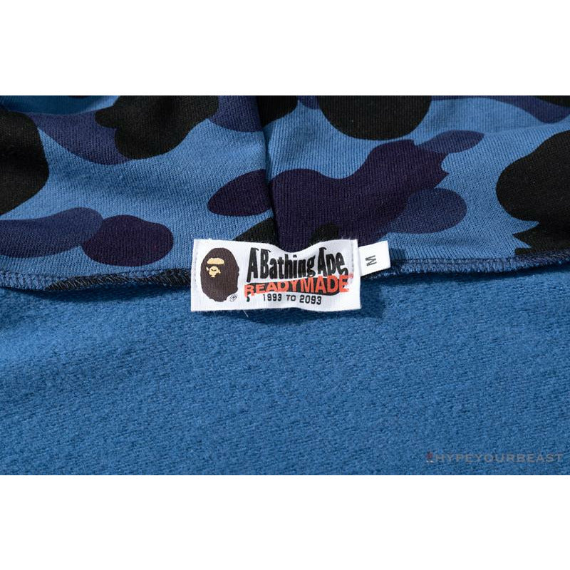 BAPE x Readymade Tiger Head Foam Camouflage Hoodie 'BLUE'