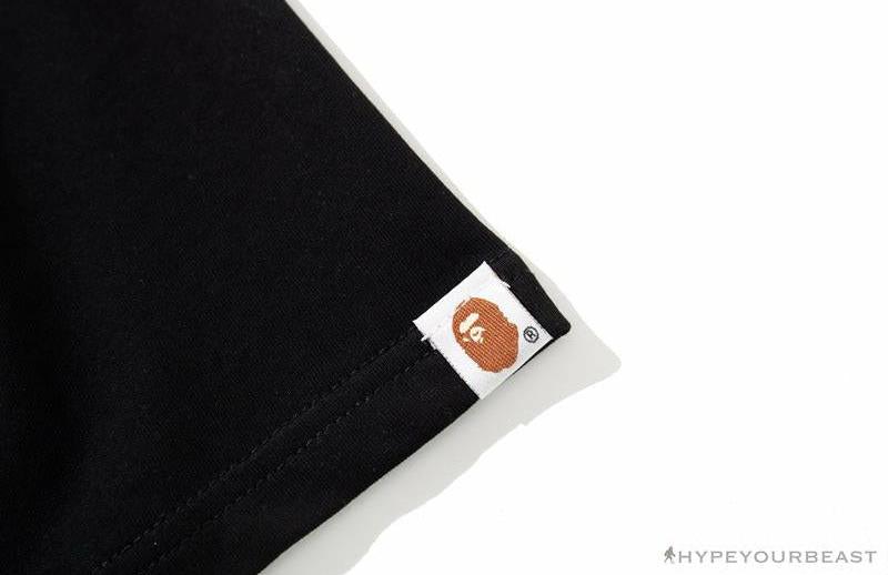 BAPE Ape Man Head 28th Anniversary Camouflage Color Block Tee Shirt 'BLACK'
