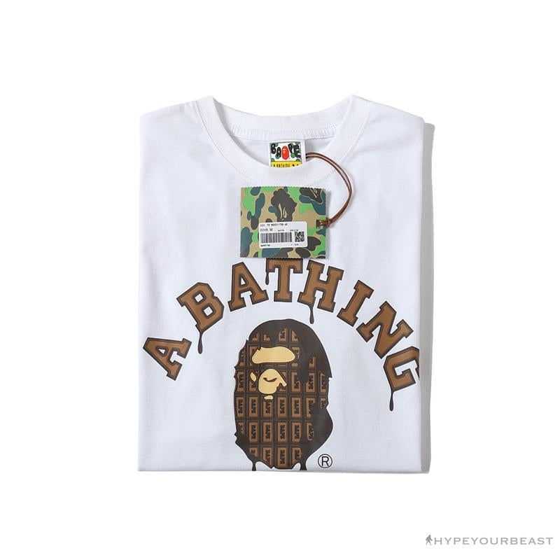 BAPE Valentine's Day Chocolate Ape Head Tee Shirt 'WHITE'