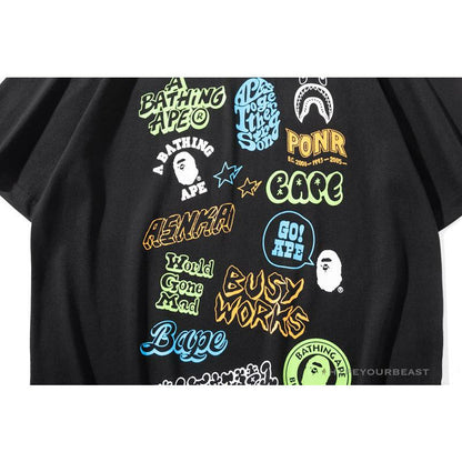 BAPE Street Graffiti Tee Shirt 'BLACK'