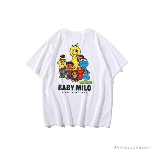 BAPE Baby Milo Sesame Street Plain Tee Shirt 'WHITE'