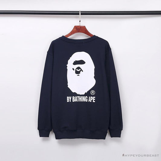 BAPE Behind The Great Ape-Man Head Long Sleeve Shirt 'DARK BLUE'