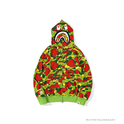 BAPE Shark Head STA Star Camouflage Hoodie 'GREEN'